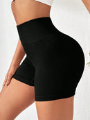 -Border European and American Style Long Pants Sports Shorts Women High Waist Threaded Lift Leggings Body Shaping Fitne