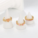 3pcs Fashion Love Heart Zircon Open Rings Set for Women Gothic Sweet Girls Geometric Finger Rings Y2K Party Jewelry Accessories