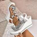 2025 New Women's Butterfly Decorative Summer Wedge Sandals, Open Toed Casual Fashion Vacation Shoes, Party Essential