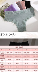 3PCS/Set Sexy Lace Seamless Cotton Brazilian Panties Women Ribbed Intimates Breathable Panties Low Waist Female Cotton Underwear