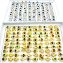 20pcs/Lot Rings For Women Silver Gold Plated Sparkling Cubic Zirconia Stone Fashion Jewelry Set Wholesale