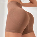 -Border European and American Style Long Pants Sports Shorts Women High Waist Threaded Lift Leggings Body Shaping Fitne