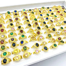 20pcs/Lot Rings For Women Silver Gold Plated Sparkling Cubic Zirconia Stone Fashion Jewelry Set Wholesale