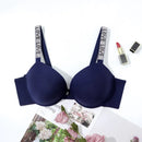 BEAUWEAR Rhinestone Letter Straps Underwire Bra for Woman Plus Size Lingerie no Foam Pad 105C 110D-764