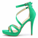 2025 Women Sandals 110mm Velvet Open Toe Ankle Strap Stiletto Strappy High Heels Platform Sandals Party Wedding Dress Sexy Shoes