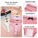 4Pcs Women's Seamless Cute Briefs Intimates Women Panties Solid Color Breathable Underwear Female Low Waist Soft Lingerie S-XL