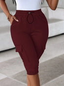 Calça Feminina Casual – Skinny, Cintura Alta com Cordão, Bolsos e Punhos Ajustáveis