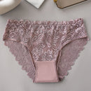 3PCS/Set Black White Khaki Women Cotton Panties Lace Floral Embroidery Briefs Underwear