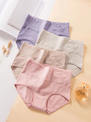 4Pcs Women's Panties High Waist Underwear Plus Size Female Lingerie Breathable Cotton Briefs Grils Underpants Sexy Ladies Panty