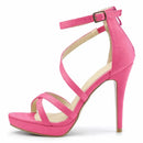 2025 Women Sandals 110mm Velvet Open Toe Ankle Strap Stiletto Strappy High Heels Platform Sandals Party Wedding Dress Sexy Shoes