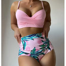 Biquíni Feminino Sexy – Conjunto Cintura Alta, Push Up, Estilo Praia e Piscina