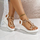 2025 New Women's Butterfly Decorative Summer Wedge Sandals, Open Toed Casual Fashion Vacation Shoes, Party Essential