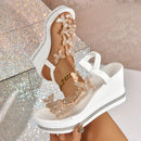2025 New Women's Butterfly Decorative Summer Wedge Sandals, Open Toed Casual Fashion Vacation Shoes, Party Essential