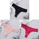 3PCS Cotton Antibacterial Women's Panties Solid Color G-string Quick Drying Soft Women's Underwear Sexy Breathable Girl's Panty