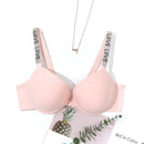 BEAUWEAR Rhinestone Letter Straps Underwire Bra for Woman Plus Size Lingerie no Foam Pad 105C 110D-764