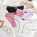 4Pcs Women's Seamless Cute Briefs Intimates Women Panties Solid Color Breathable Underwear Female Low Waist Soft Lingerie S-XL