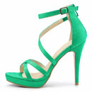 2025 Women Sandals 110mm Velvet Open Toe Ankle Strap Stiletto Strappy High Heels Platform Sandals Party Wedding Dress Sexy Shoes