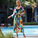 Saída de Praia Feminina de Algodão – Cardigan com Cinto, Proteção Solar