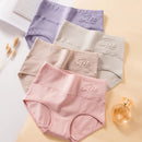 4Pcs Women's Panties High Waist Underwear Plus Size Female Lingerie Breathable Cotton Briefs Grils Underpants Sexy Ladies Panty