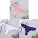 3PCS Cotton Antibacterial Women's Panties Solid Color G-string Quick Drying Soft Women's Underwear Sexy Breathable Girl's Panty