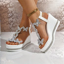 2025 New Women's Butterfly Decorative Summer Wedge Sandals, Open Toed Casual Fashion Vacation Shoes, Party Essential