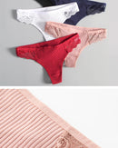 3PCS Cotton Antibacterial Women's Panties Solid Color G-string Quick Drying Soft Women's Underwear Sexy Breathable Girl's Panty
