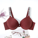 BEAUWEAR Rhinestone Letter Straps Underwire Bra for Woman Plus Size Lingerie no Foam Pad 105C 110D-764
