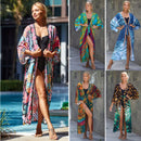 Saída de Praia Feminina de Algodão – Cardigan com Cinto, Proteção Solar