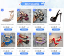 2025 Women Sandals 110mm Velvet Open Toe Ankle Strap Stiletto Strappy High Heels Platform Sandals Party Wedding Dress Sexy Shoes