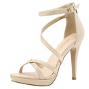 2025 Women Sandals 110mm Velvet Open Toe Ankle Strap Stiletto Strappy High Heels Platform Sandals Party Wedding Dress Sexy Shoes