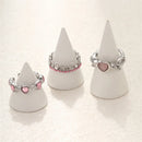 3pcs Fashion Love Heart Zircon Open Rings Set for Women Gothic Sweet Girls Geometric Finger Rings Y2K Party Jewelry Accessories