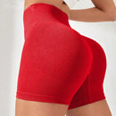 -Border European and American Style Long Pants Sports Shorts Women High Waist Threaded Lift Leggings Body Shaping Fitne