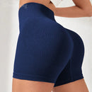 -Border European and American Style Long Pants Sports Shorts Women High Waist Threaded Lift Leggings Body Shaping Fitne