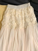 Saia Feminina Wedbleser – Cintura Alta, Renda 3D com Flores, Tule Slimming, Elegante