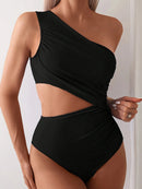 Maiô Monokini com Recortes – Sexy, Um Ombro, Moda Praia
