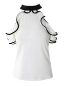 Blusa Feminina Slim Fit Ombro a Ombro com Detalhe Contrastante