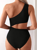 Maiô Monokini com Recortes – Sexy, Um Ombro, Moda Praia