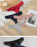 3PCS Cotton Antibacterial Women's Panties Solid Color G-string Quick Drying Soft Women's Underwear Sexy Breathable Girl's Panty