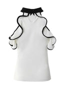 Blusa Feminina Slim Fit Ombro a Ombro com Detalhe Contrastante