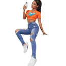 Pencil Jeans Feminino – Skinny, Cintura Alta, Estilo Casual Rasgado