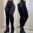 Calça Feminina Cintura Alta Slim Fit com Fivela – Casual Sexy, Confortável Estilo Lápis