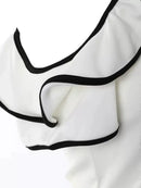 Blusa Feminina Slim Fit Ombro a Ombro com Detalhe Contrastante