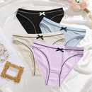 4Pcs Women's Seamless Cute Briefs Intimates Women Panties Solid Color Breathable Underwear Female Low Waist Soft Lingerie S-XL