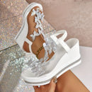 2025 New Women's Butterfly Decorative Summer Wedge Sandals, Open Toed Casual Fashion Vacation Shoes, Party Essential