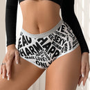 1pcs New Style Panty Letter Print Sexy Women's Boyshort Shiny Charming Female Underpants Soft Comfortable Lady Briefs Underwear
