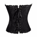 Corset Feminino Estilo Europeu Jacquard com Renda – Ajustável