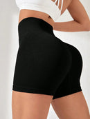 -Border European and American Style Long Pants Sports Shorts Women High Waist Threaded Lift Leggings Body Shaping Fitne