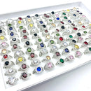 20pcs/Lot Rings For Women Silver Gold Plated Sparkling Cubic Zirconia Stone Fashion Jewelry Set Wholesale