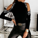 Blusa Feminina Sexy com Pedrarias – Manga Longa