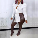 blusa Feminina M3004 – Decote V, Manga 3/4, Casual, Amarração Frontal